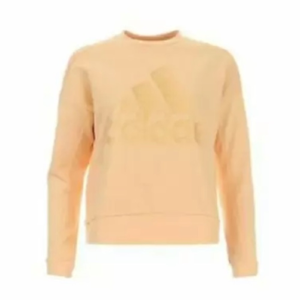NEW Adidas Womans Crew Neck Logo Sweatshirt, Size Medium, Orange